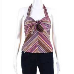 EUC Trina Turk Striped Sweetheart Halter Top